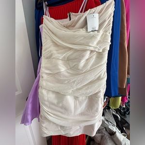 Topshop cream fitted dress, size 8